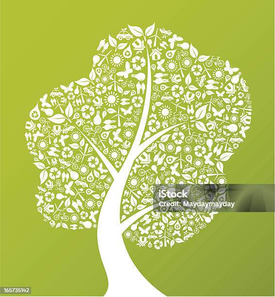 Eco Vert Tree Vecteurs libres de droits et plus d'images vectorielles de Ampoule électrique - Ampoule électrique, Arbre, Concepts