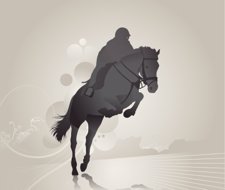 silhouette of a horse Jumping