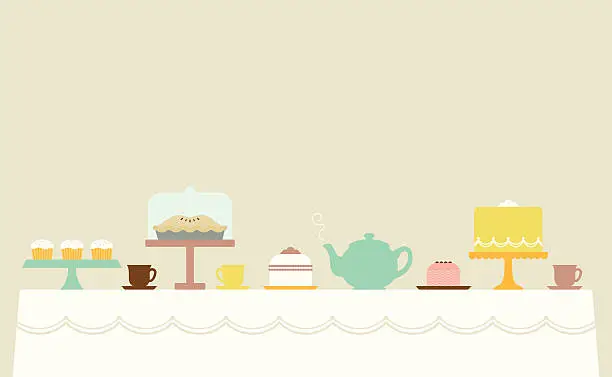 Vector illustration of Little Tea Party