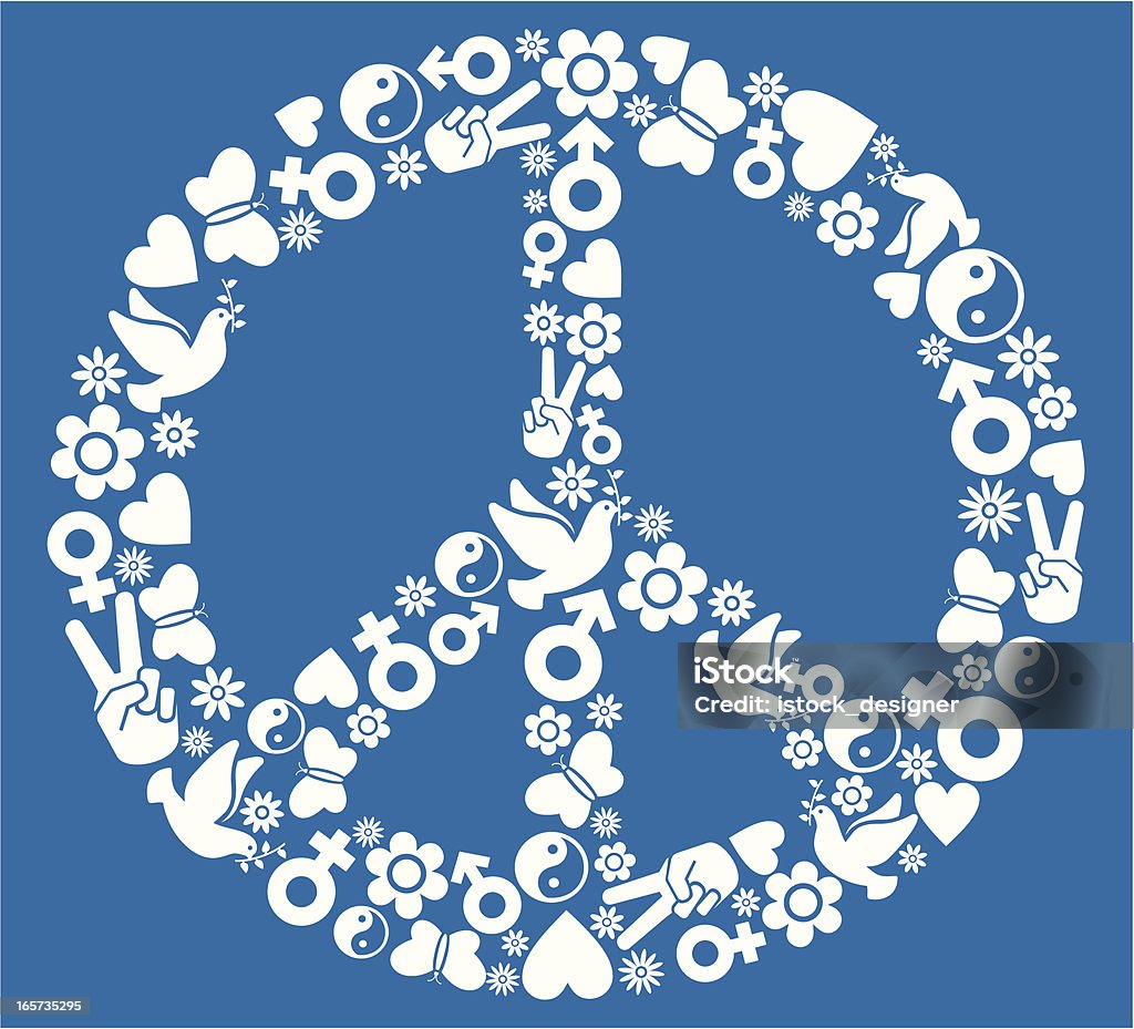 Símbolo da Paz - Vetor de Azul royalty-free