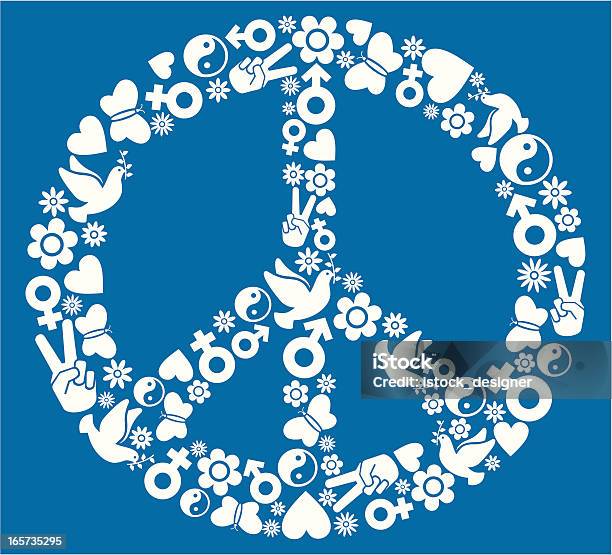 Vetores de Símbolo Da Paz e mais imagens de Azul - Azul, Branco, Ilustração e Pintura