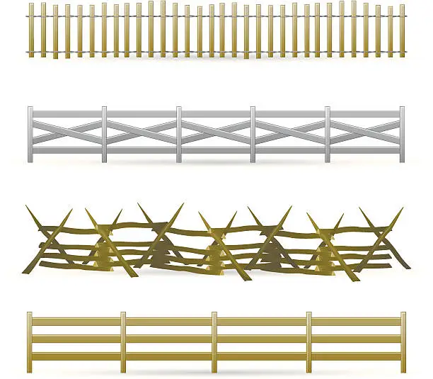 Vector illustration of Rustic Fences