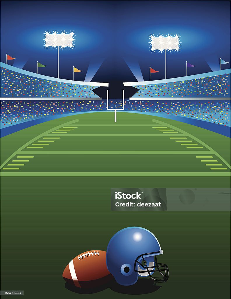 フットボールゲームの夜 - スタジアムのロイヤリティフリーベクトルアート