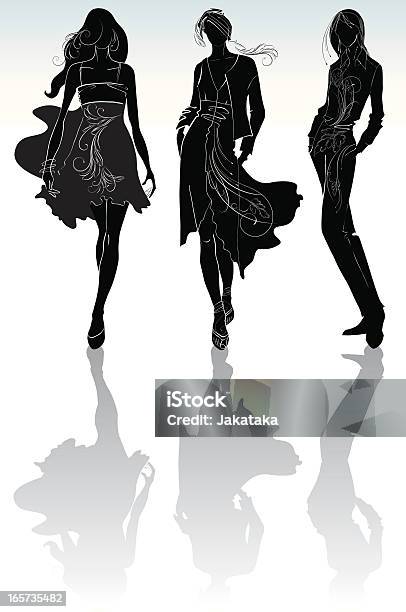 Silhouette Ragazza Con Decorazione - Immagini vettoriali stock e altre immagini di Adolescente - Adolescente, Adulto, Bellezza