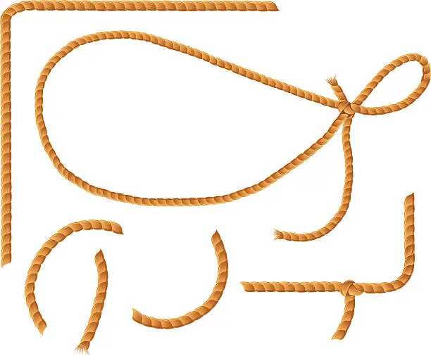 Vector illustration of Rope Frames or Cowboy Lasso