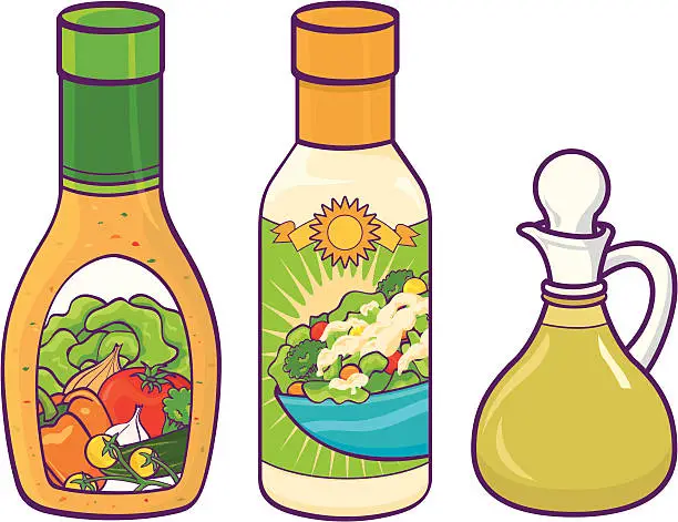 Vector illustration of Salad dressing