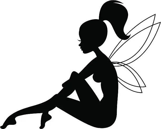 Vector illustration of Chic Fairy Silhouette
