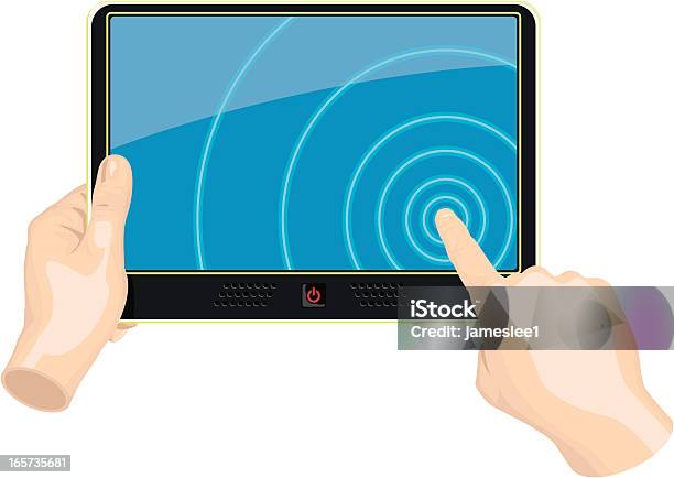 Ilustración de Pantalla Táctil De Tablet Pc y más Vectores Libres de Derechos de Azul - Azul, Comunicación, Comunicación global