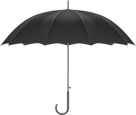 Vector illustration of black umbrella