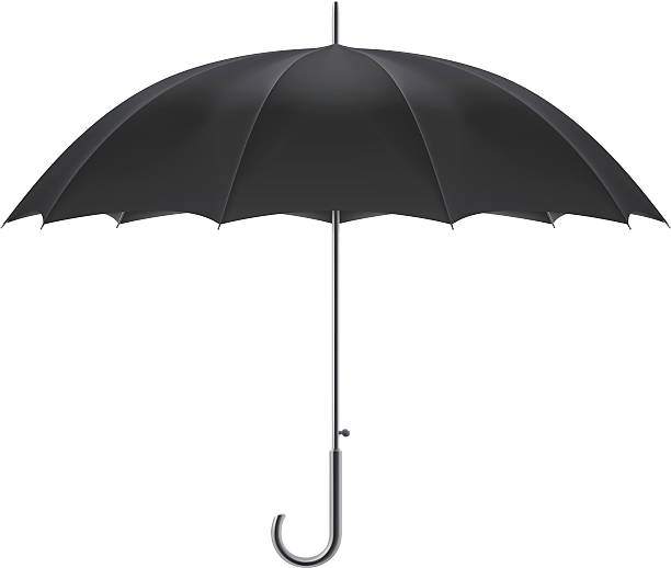 Black umbrella vector art illustration