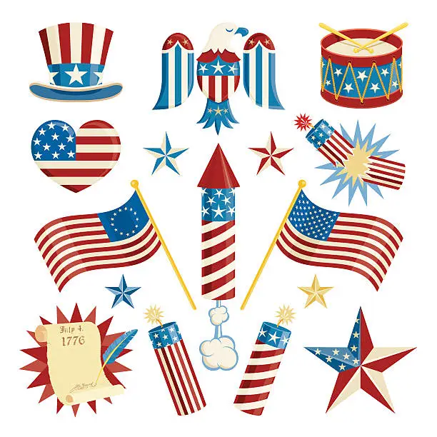 Vector illustration of American Symbols