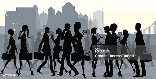 Business People Silhouette Stock Illustration - Download Image Now - In Silhouette, Vector, Walking