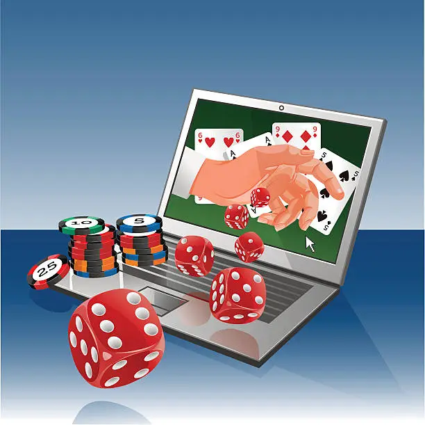 Vector illustration of Online Gambling