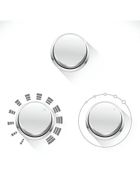 Vector illustration of Chrome Control Knob