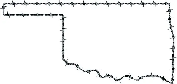 Vector illustration of Barbed Wire Oklahoma