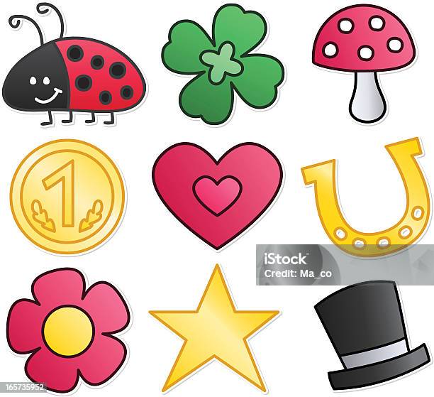 Lucky Charm Symbols Stock Illustration - Download Image Now - Celebration Event, Clover, Clover Leaf Shape
