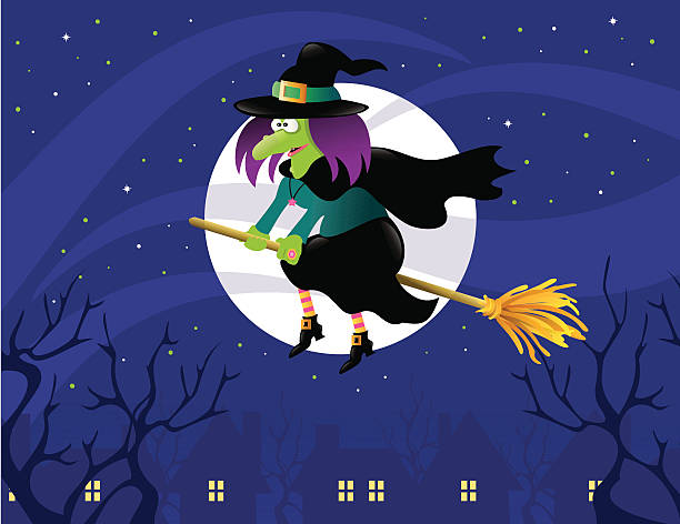 Bruxa de Halloween - ilustração de arte em vetor