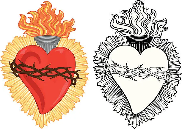 Vector illustration of Sacred Milagro Religious Heart