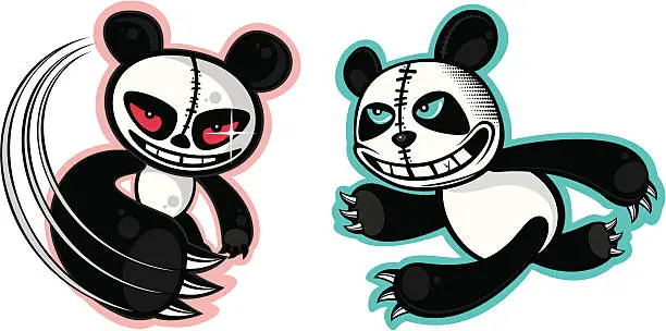 Vector illustration of violent panda