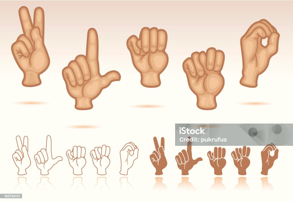 Sign Language Representing Images Sign Language Stock Illustration - Download Image Now - American Sign ...
