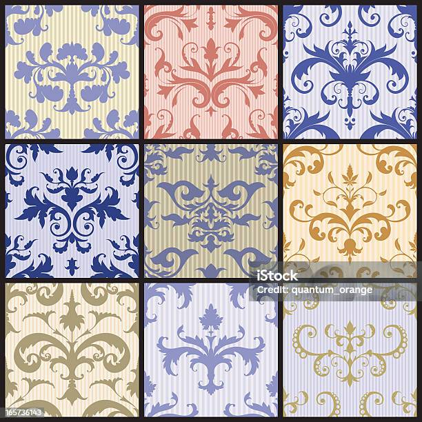 Pattern Senza Bordi - Immagini vettoriali stock e altre immagini di Antico - Vecchio stile - Antico - Vecchio stile, Beige, Blu