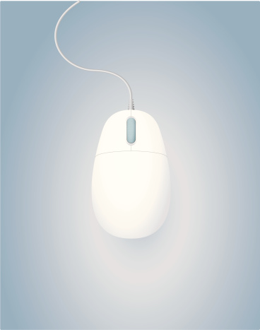 Two Button Mouse with scroll wheel seen from above