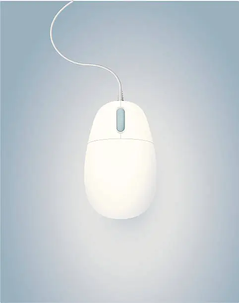 Vector illustration of Two Button Mouse with scroll wheel seen from above