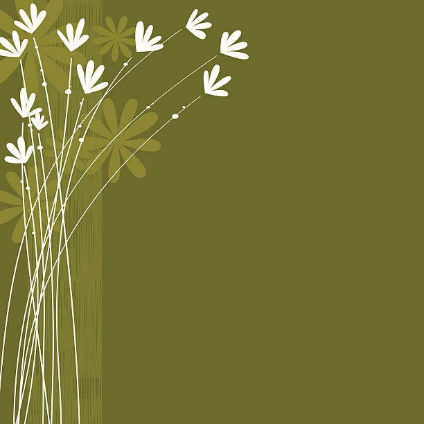 Green floral background vector art illustration