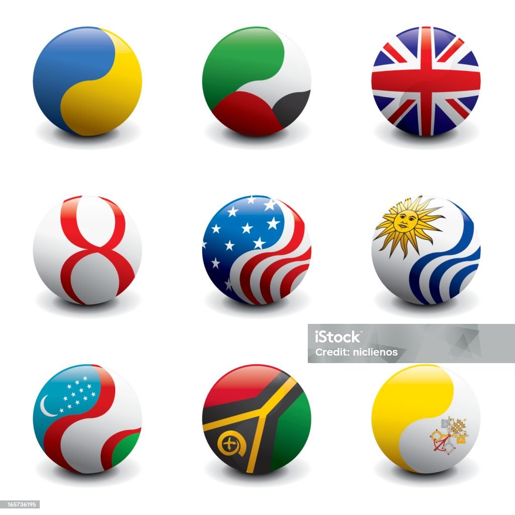 Groupe de boules de cristal Flags - clipart vectoriel de Angleterre libre de droits