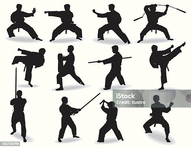 Wellknown Martial Arts Stock Illustration - Download Image Now - Karate, Martial Arts, In Silhouette