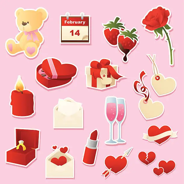 Vector illustration of Valentine's Day Cutouts