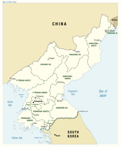 Map Of North Korea Stock Illustration Download Image Now Asia Map Of North Korea 