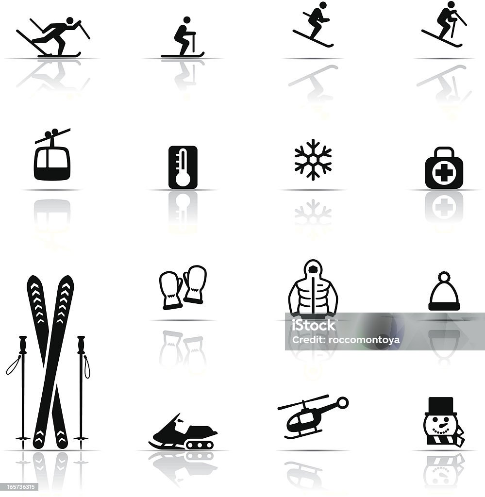 Icon Set, Skiing Icon Set, Skiing items on white background, make in adobe Illustrator (vector) Skiing stock vector