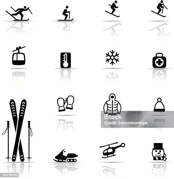 Icon Set Skiing Stock Illustration - Download Image Now - Skiing, Ski, Icon Symbol