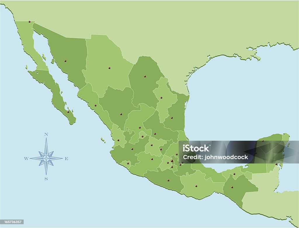 メキシコのマップ - イラストレーションのロイヤリティフリーベクトルアート