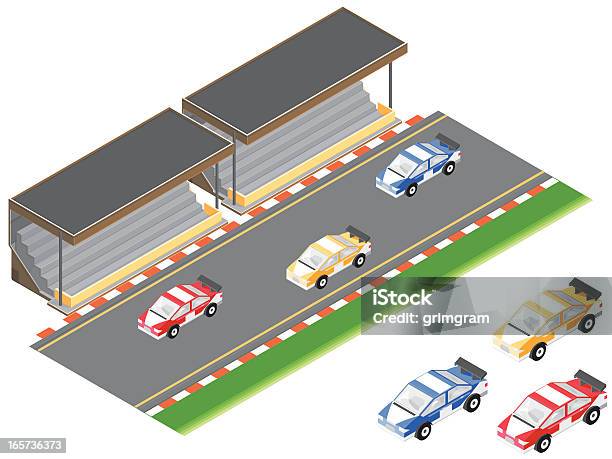 Ilustración de Isométricos De Las Carreras De Automóviles Y Deportivo y más Vectores Libres de Derechos de Coche de carreras