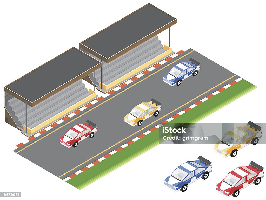 Minibarra de ferramentas os automóveis de corrida e Local Desportivo - Royalty-free Carro de Corrida arte vetorial