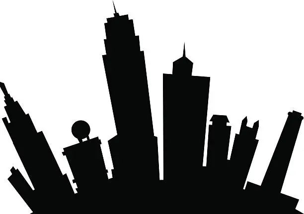 Vector illustration of Kansas City Cartoon Silhouette