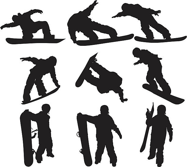 illustrazioni stock, clip art, cartoni animati e icone di tendenza di snowboarder - skill vitality agility strength