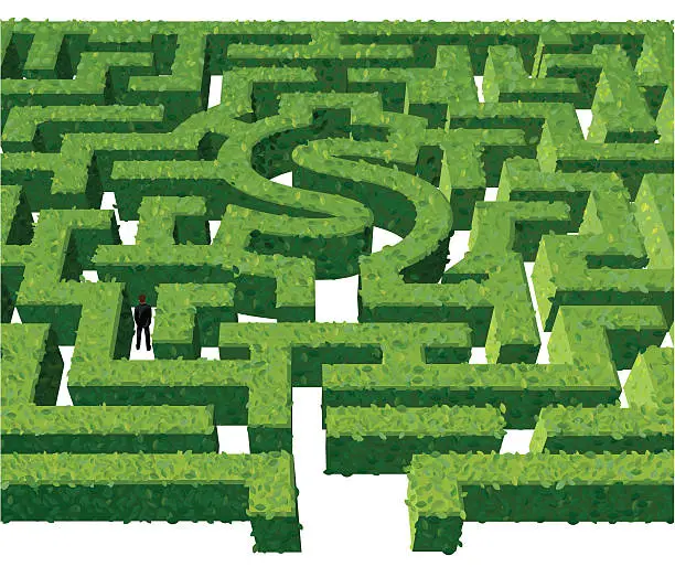 Vector illustration of Financial Maze