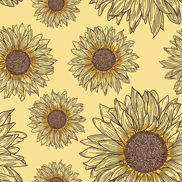 Sunflower Pattern vector art illustration