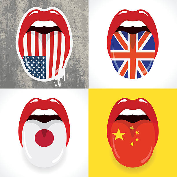 Languages concept Mouths with flags. Please see some similar pictures in my lightboxs: crazy graffiti letters stock illustrations