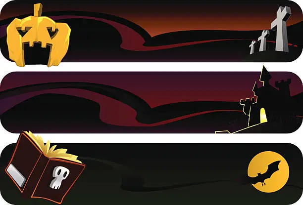 Vector illustration of Halloween Banners