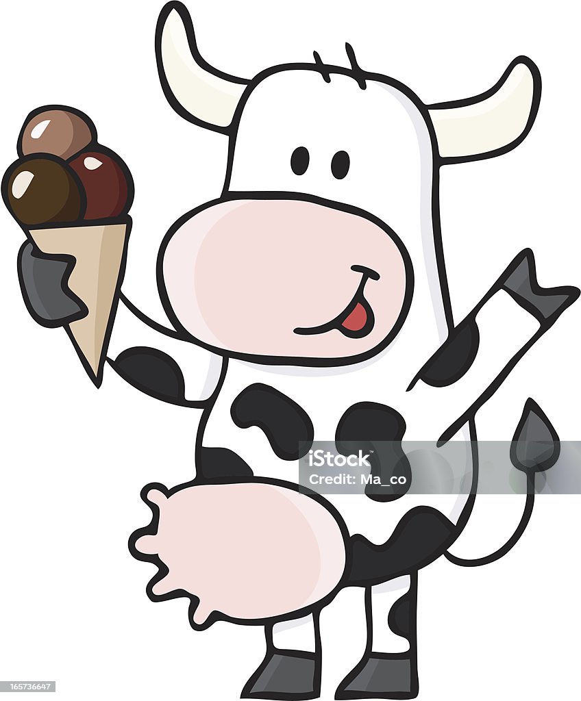 cow Comic/Eis aus Milch - Lizenzfrei Kuh Vektorgrafik