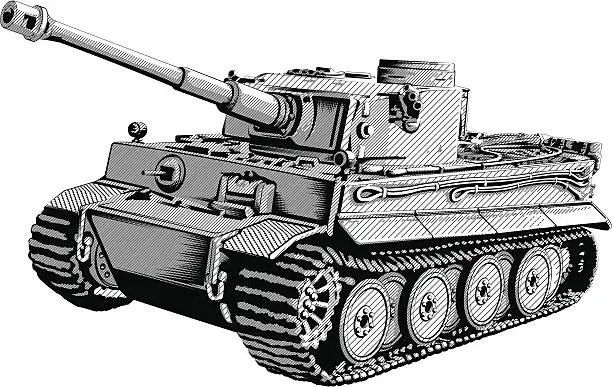 Vector illustration of Military tank