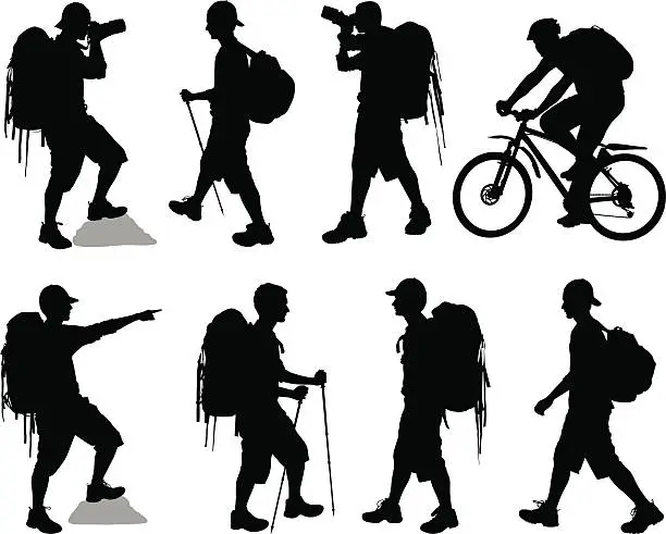 Vector illustration of Trekking