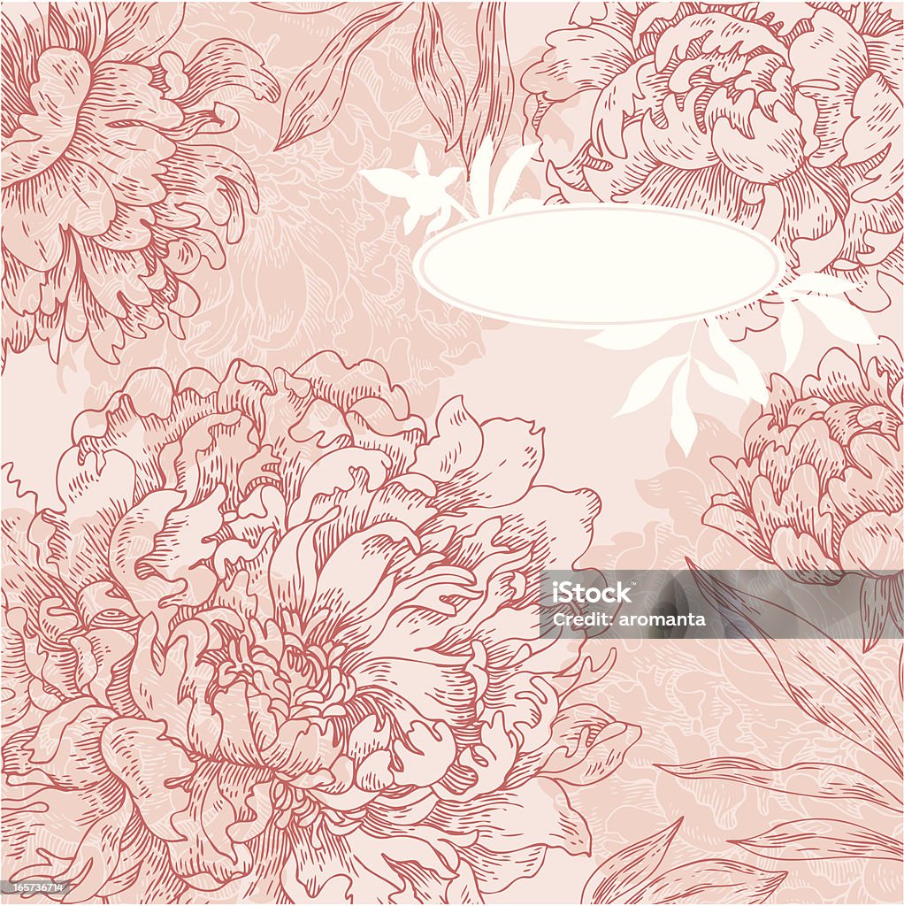 Peonie romantica - arte vettoriale royalty-free di Peonia