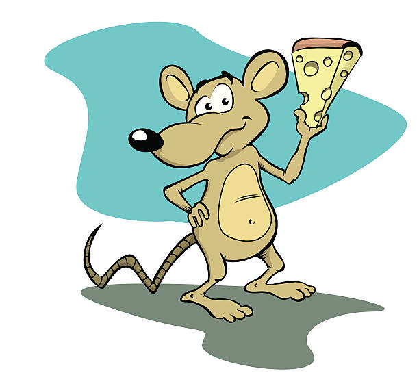 Funny mouse vector art illustration