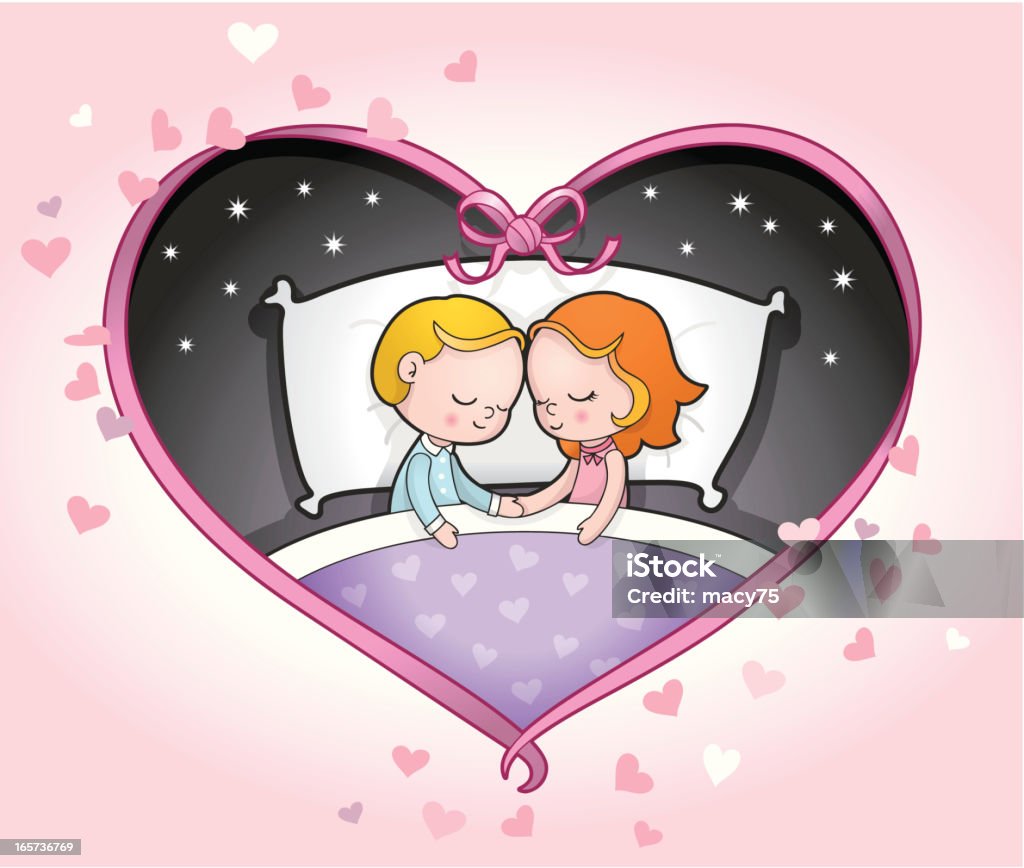 Mariage romantique au cœur de la chambre pour les enfants - clipart vectoriel de Adolescent libre de droits