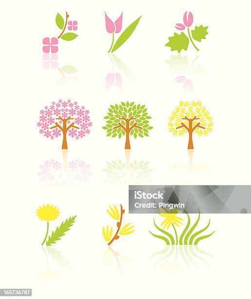 Vetores de Spring Blossom Conjunto e mais imagens de Conjunto de ícones - Conjunto de ícones, Criatividade, Dente-de-Leão